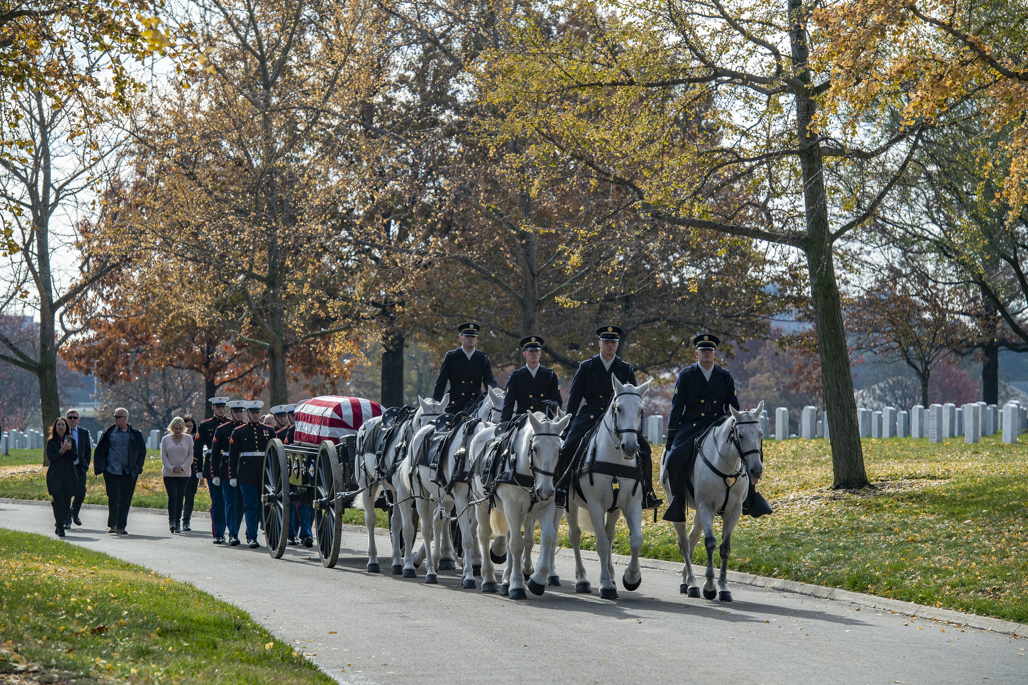 caisson and procession for funeral of Private Edwin Francis Benson