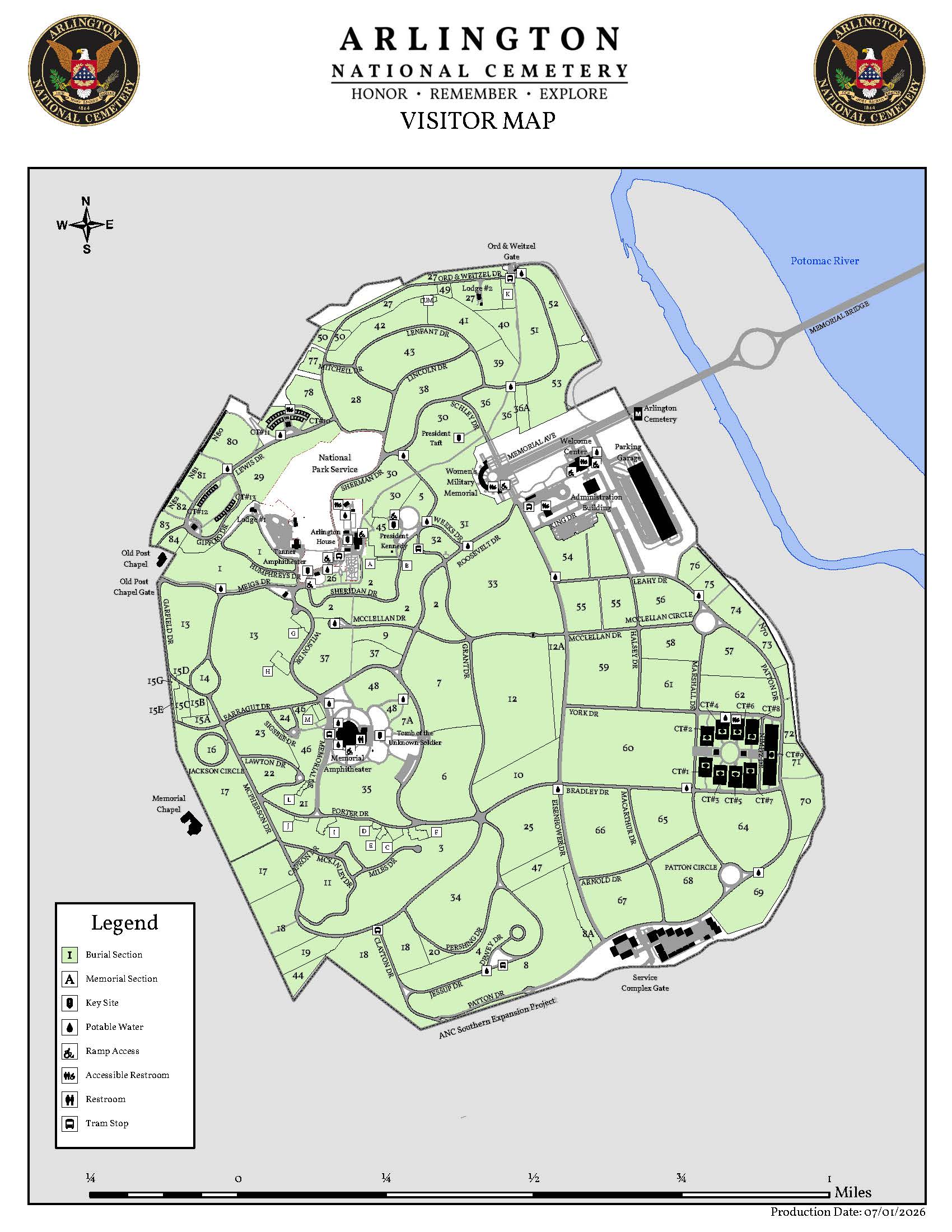 Map of Arlington National Cemetery (2026)