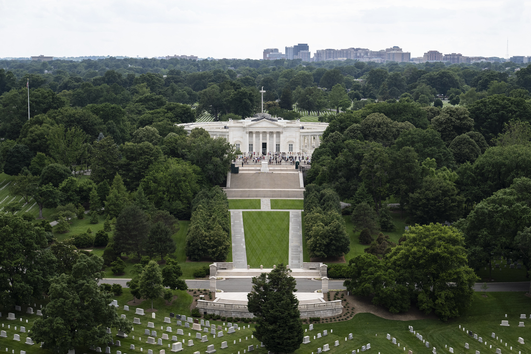 aerial view of Arlington National Cemetery 