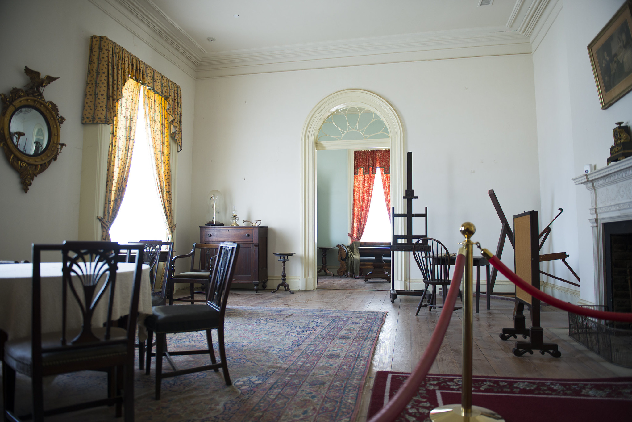 Interior of Arlington House, featuring historic furnishings