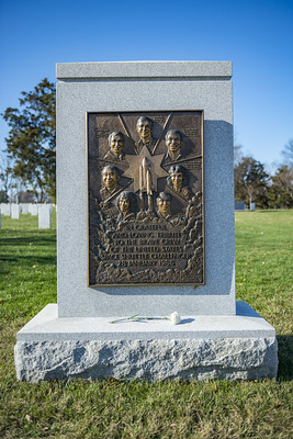 The space shuttle Challenger memorial, with images and names of the crew