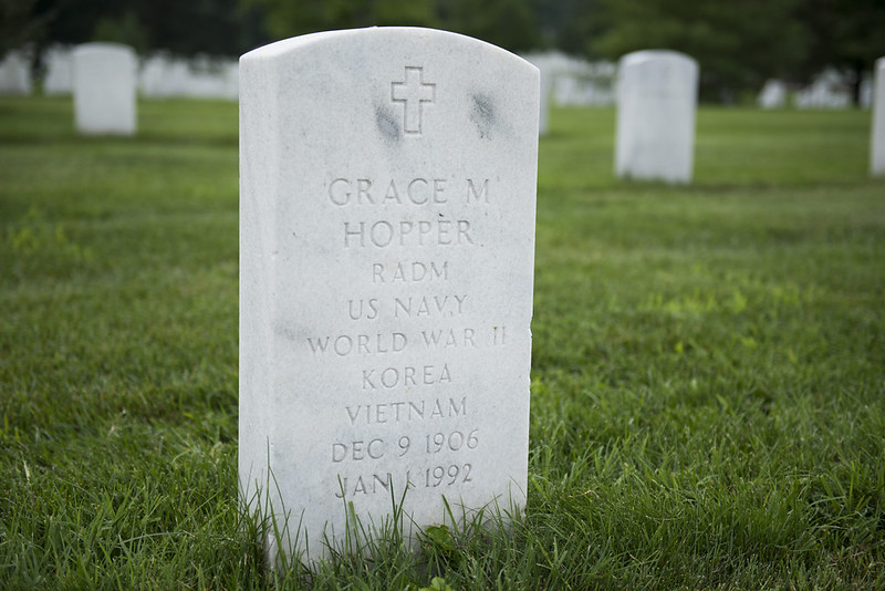 Gravestone of Admiral Grace Hopper, a pioneer in computing  Gravestone of Admiral Grace Hopper, a pioneer in computing