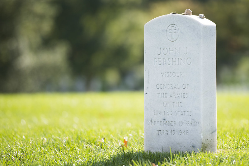 Gravestone of General John J. Pershing, one of only two Americans to hold the rank of General of the Armies
