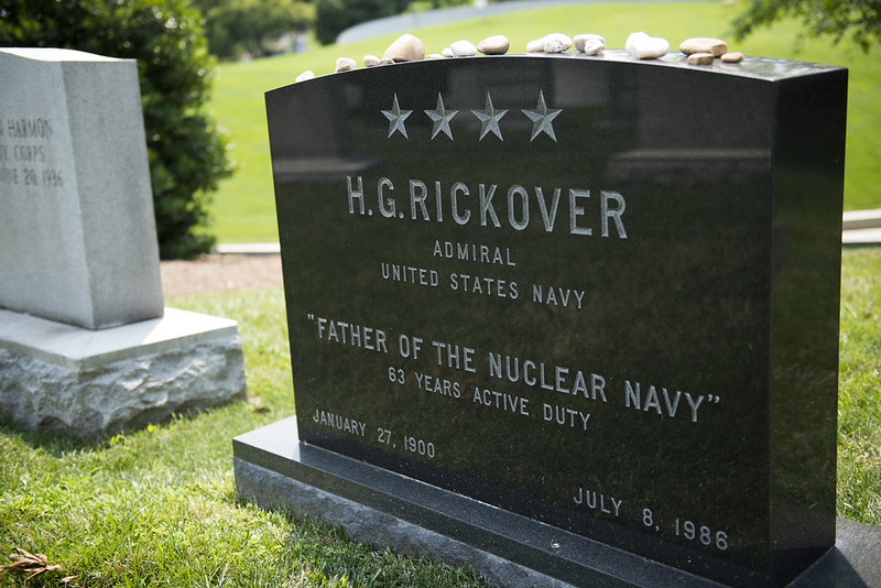 Gravestone of Admiral Hyman Rickover, father of the nuclear Navy