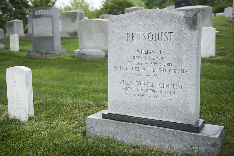 gravestone of Chief Justice William H. Rehnquist