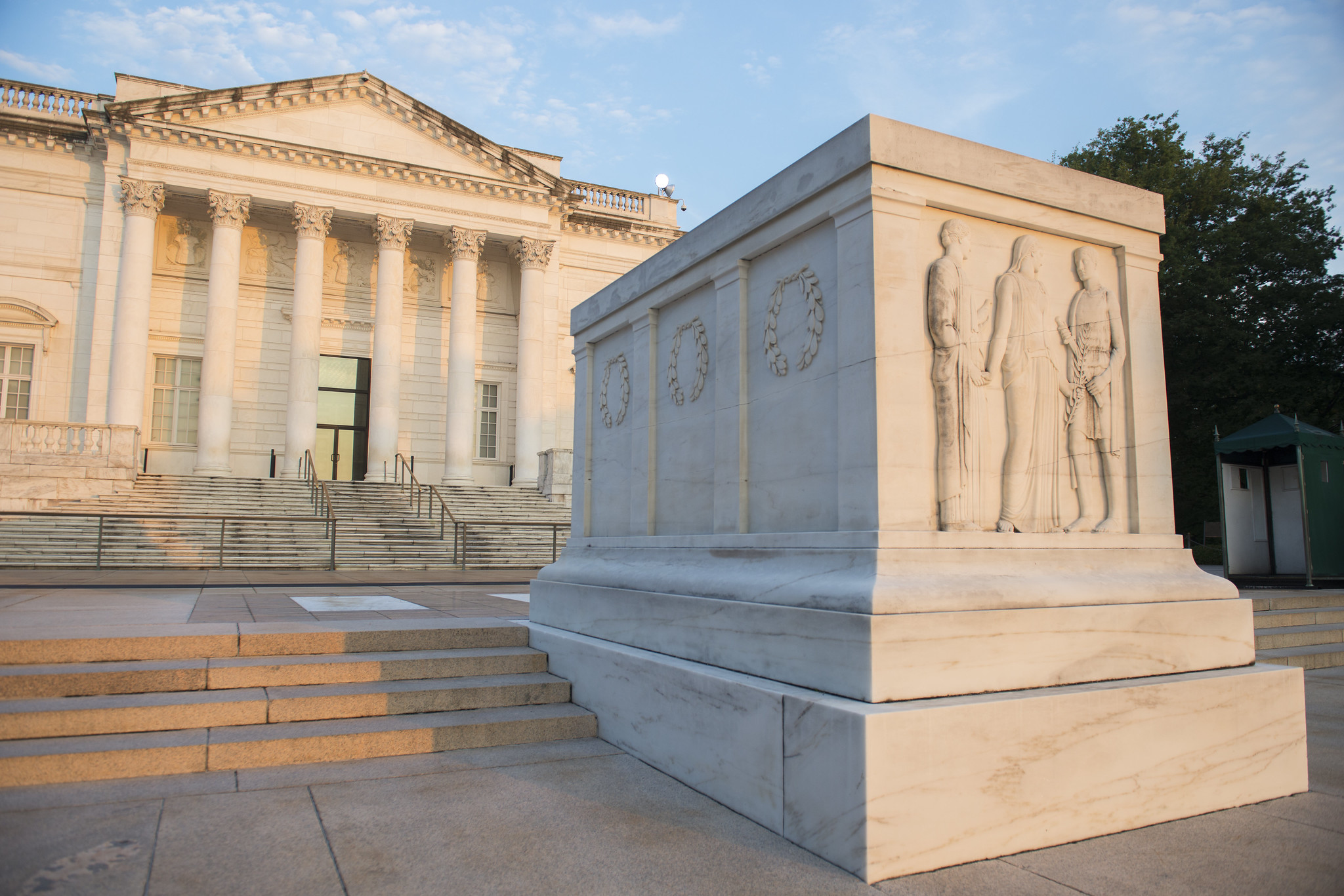The Tomb of the Unknown Soldier, with carved figures representing Peace, Victory, and Valor