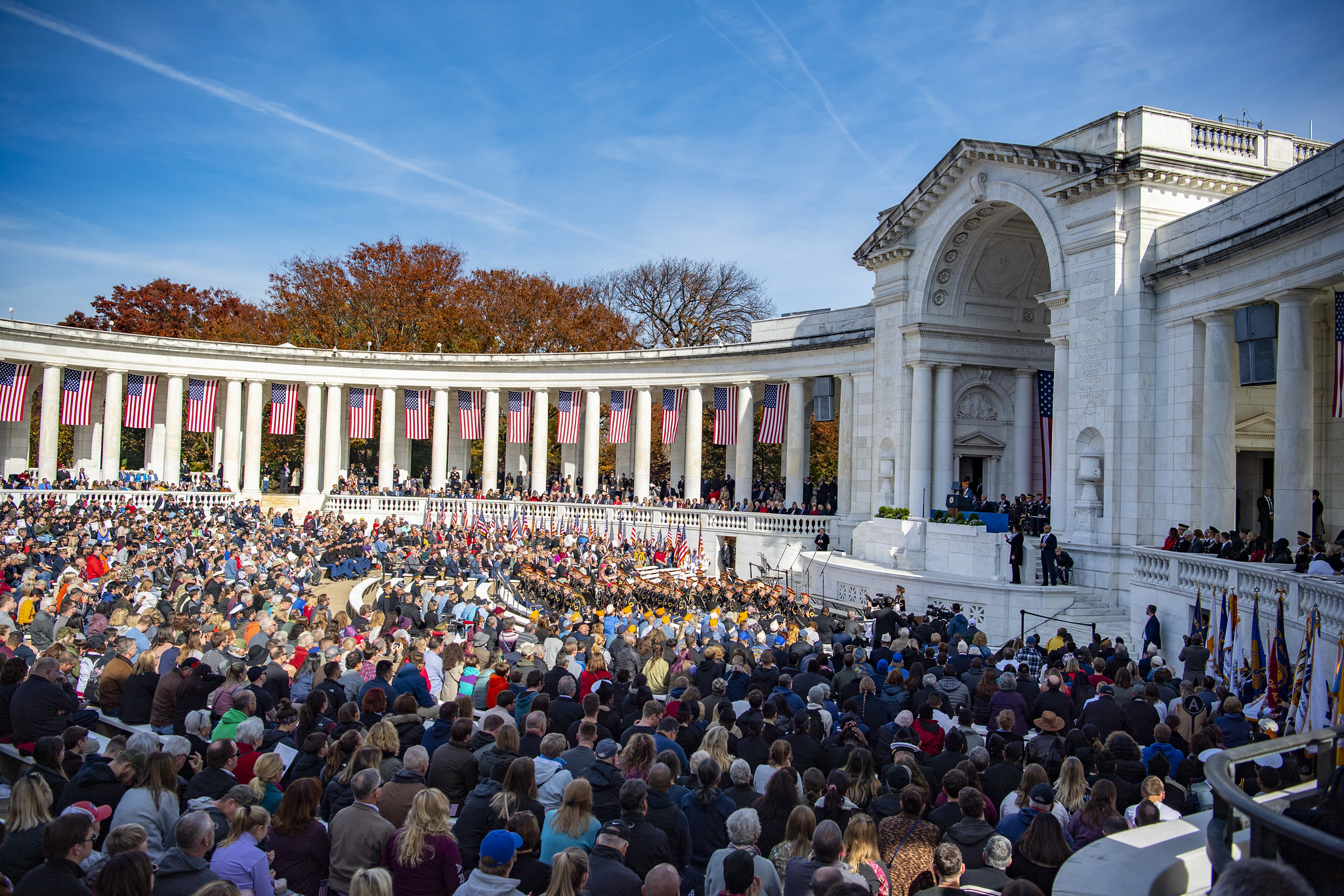 A large crowd at Memorial Amphitheater for National Veterans Day Observance 2019