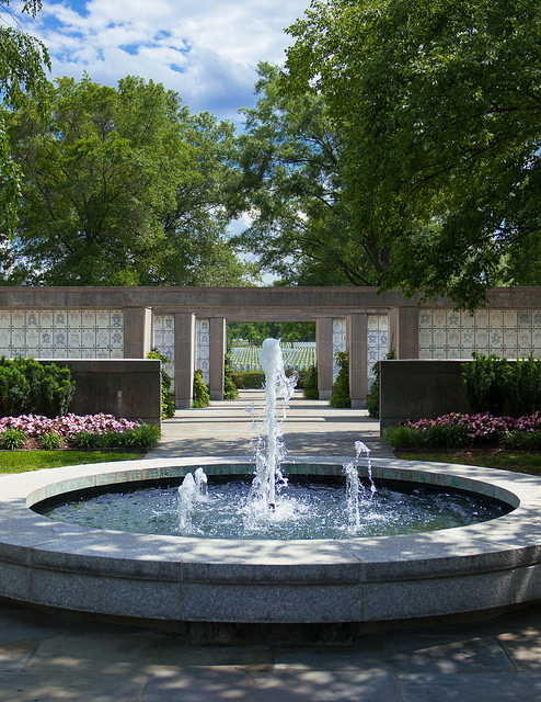A view of the fountain inside at the Arlington National Cemetery Columbarium